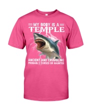 Shark my body is a temple shark lovers Classic T-Shirt tile