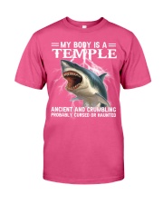 Shark my body is a temple shark lovers Premium Fit Mens Tee tile
