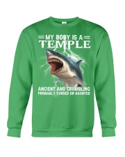 Shark my body is a temple shark lovers Crewneck Sweatshirt tile
