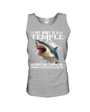 Shark my body is a temple shark lovers Unisex Tank tile