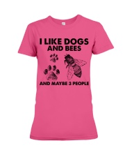 Bee and dog three people Premium Fit Ladies Tee tile