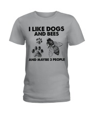 Bee and dog three people Ladies T-Shirt tile