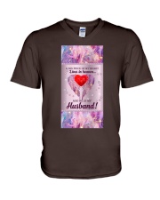 Husband my big peace family gift V-Neck T-Shirt tile