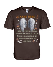 Turtle i hide my tears personalized V-Neck T-Shirt tile