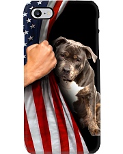 Pitbull behind American flag Gift for you Phone Case i-phone-8-case
