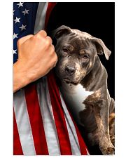 Pitbull behind American flag Gift for you Vertical Poster tile