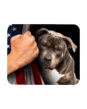 Pitbull behind American flag Gift for you Mousepad tile