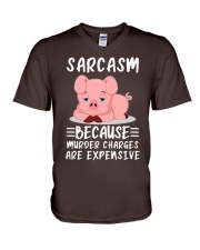 Pig sarcasm because pig lovers V-Neck T-Shirt tile