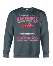 Flamingo keys to happiness bird lover Crewneck Sweatshirt front
