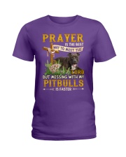 Messing with my Pitbulls Gift for you Ladies T-Shirt tile