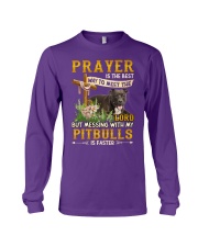 Messing with my Pitbulls Gift for you Long Sleeve Tee tile