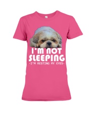 Shih tzu resting my eyes Premium Fit Ladies Tee tile