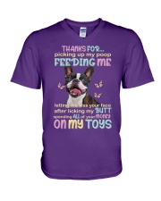 Boston terrier thanks for boston terrier lover V-Neck T-Shirt tile