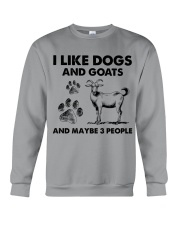 Goat and dog three people gift for goat lover Crewneck Sweatshirt front