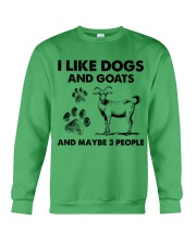 Goat and dog three people gift for goat lover Crewneck Sweatshirt tile