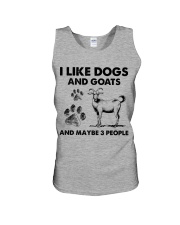Goat and dog three people gift for goat lover Unisex Tank tile