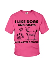 Goat and dog three people gift for goat lover Youth T-Shirt tile