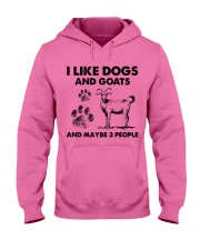 Goat and dog three people gift for goat lover Hooded Sweatshirt tile