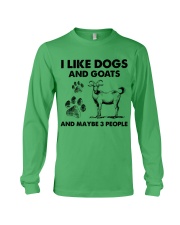 Goat and dog three people gift for goat lover Long Sleeve Tee tile