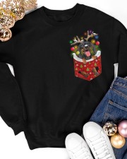 Dachshund Inside Christmas Pocket - For Dog Lovers Crewneck Sweatshirt apparel-crewneck-sweatshirt-lifestyle-front-25