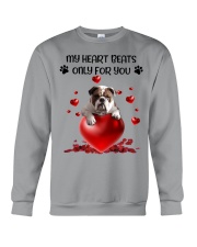 Bulldog my heart beats for you bulldog lover Crewneck Sweatshirt front