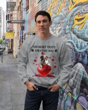 Bulldog my heart beats for you bulldog lover Crewneck Sweatshirt lifestyle-unisex-sweatshirt-front-2
