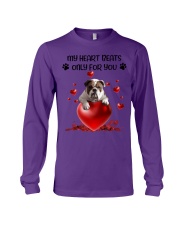 Bulldog my heart beats for you bulldog lover Long Sleeve Tee tile