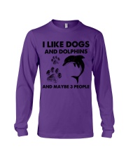 Dolphin and dog three people Long Sleeve Tee tile