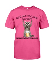 Raccoon And Beer make me happy Gift for you Classic T-Shirt tile