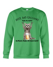 Raccoon And Beer make me happy Gift for you Crewneck Sweatshirt tile