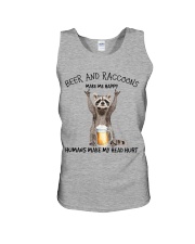 Raccoon And Beer make me happy Gift for you Unisex Tank tile