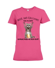 Raccoon And Beer make me happy Gift for you Premium Fit Ladies Tee tile