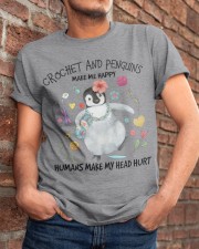 Penguin And Crochet make me happy Gift for you Classic T-Shirt apparel-classic-tshirt-lifestyle-26