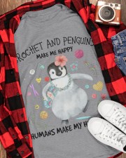 Penguin And Crochet make me happy Gift for you Classic T-Shirt apparel-classic-tshirt-lifestyle-front-163