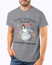 Penguin And Crochet make me happy Gift for you Classic T-Shirt apparel-classic-tshirt-lifestyle-front-91