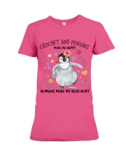Penguin And Crochet make me happy Gift for you Premium Fit Ladies Tee tile