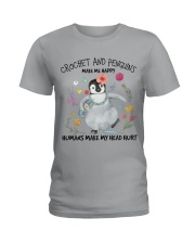 Penguin And Crochet make me happy Gift for you Ladies T-Shirt tile