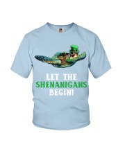 Turtle let the shenanigans begins Youth T-Shirt tile