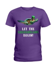 Turtle let the shenanigans begins Ladies T-Shirt tile