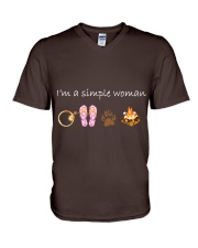 Camping Im a simple woman gift for her V-Neck T-Shirt tile