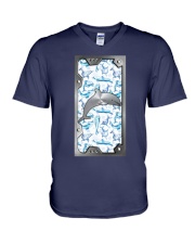 Dolphin cute icon dolphin lovers V-Neck T-Shirt tile