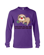 Sloth choose something fun sloth lovers Long Sleeve Tee tile