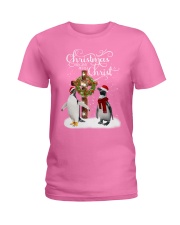 Penguin Christmas begins gift for penguin lovers Ladies T-Shirt tile