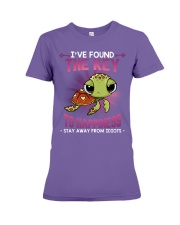 Turtle stay away idiots turtle lovers Premium Fit Ladies Tee tile