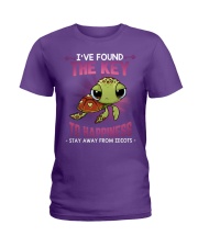 Turtle stay away idiots turtle lovers Ladies T-Shirt tile