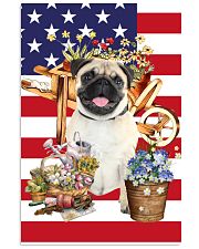 Pug flowers and america flag Gift for you Vertical Poster tile
