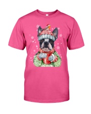 Boston terrier warm winter Classic T-Shirt tile