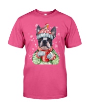 Boston terrier warm winter Premium Fit Mens Tee tile
