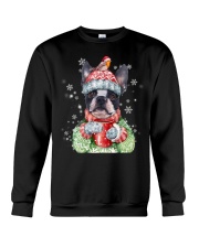 Boston terrier warm winter Crewneck Sweatshirt front