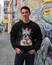 Boston terrier warm winter Crewneck Sweatshirt lifestyle-unisex-sweatshirt-front-2